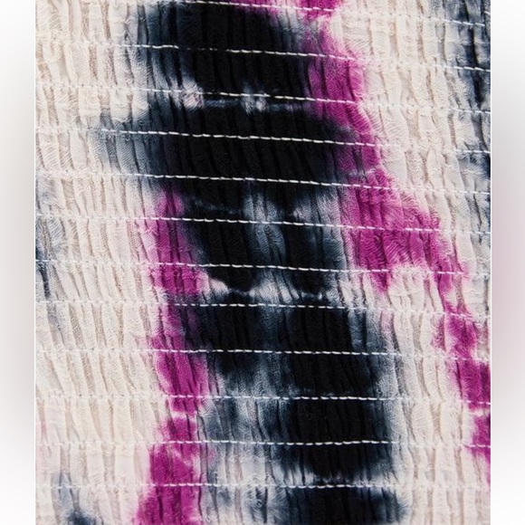 Brand New TORRID Babydoll Rayon Tie Dye Smocked Cold Shoulder Top Size 2 2X Plus - Picture 3 of 14